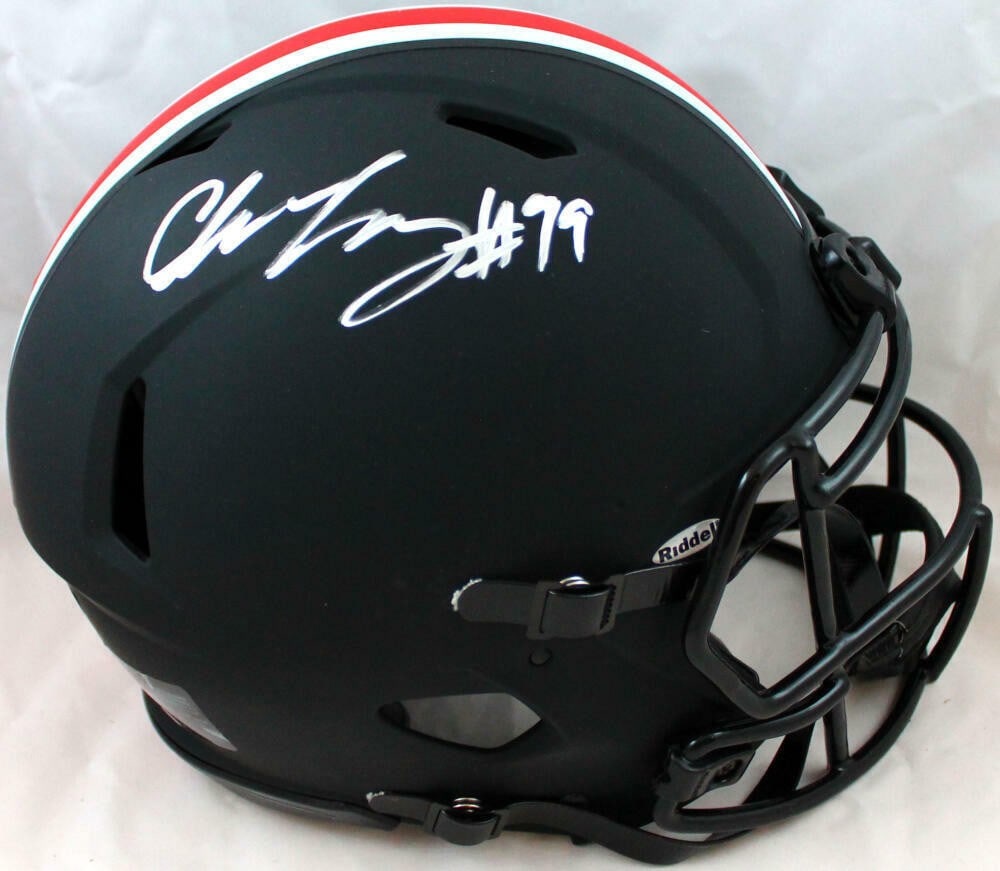 Chase Young Signed Ohio State Buckeyes Eclipse Speed Full Size Helmet: Chase Young Signed Ohio State Buckeyes Eclipse Speed Full Size Helmet This is an Ohio State Buckeyes full-size Eclipse Speed Authentic helmet autographed by football player Chase Young. The helmet is 