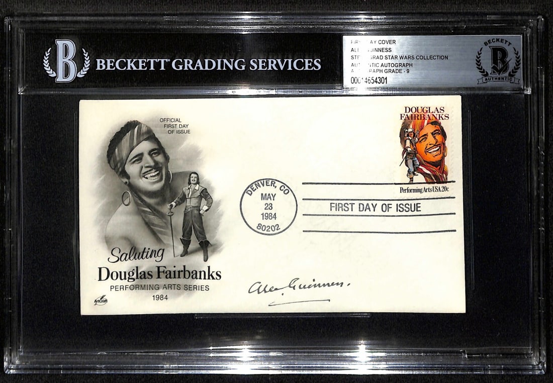 Beckett slabbed Alec Guinness signed FDC envelope graded 9 (1 of 1)