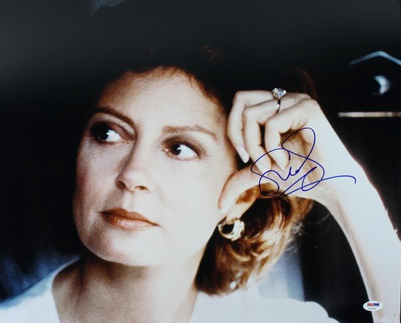 Susan Sarandon Autographed 16X20 Photograph With PSA DNA Certification: Susan Sarandon Autographed 16X20 Photograph With PSA DNA Certification This is an authentic 16x20 photo hand-signed by Susan Sarandon. The autograph has been authenticated by PSA/DNA and comes with a 