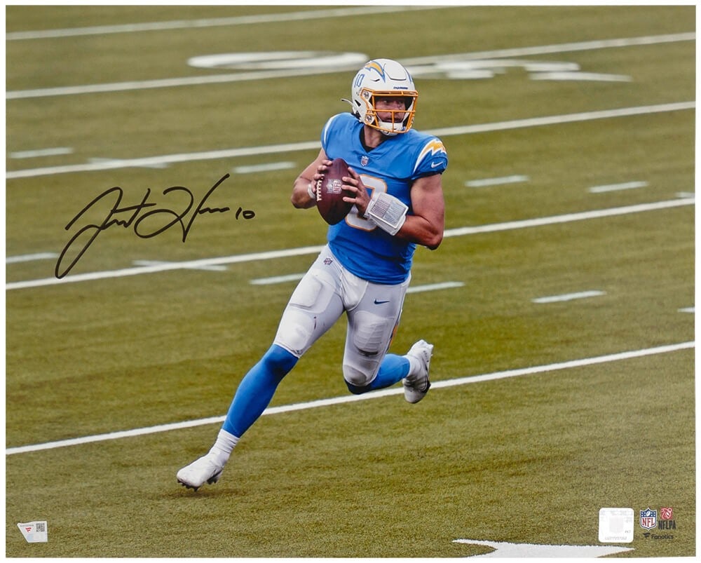 Fanatics COA Justin Herbert Autographed Los Angeles Chargers 16x20 Photo (1 of 1)