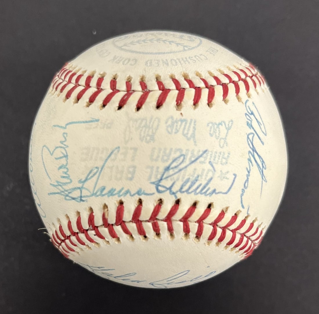 1975 Kansas City Royals Team Signed Baseball Beckett COA George Brett Rookie: 1975 Kansas City Royals Team Signed Baseball Beckett COA George Brett Rookie This is a remarkable 1975 Kansas City Royals team-signed baseball featuring 17 autographs, including Hall of Famer George B