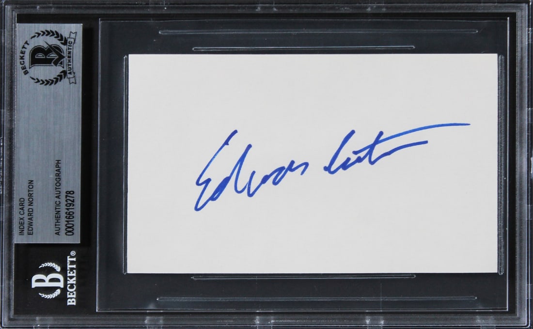 Edward Norton autographed 3x5 index card Beckett authenticated (1 of 5)