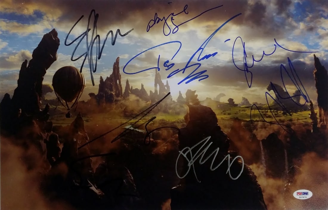 11x17 OZ The Great And Powerful cast signed photo PSA DNA COA: 11x17 OZ The Great And Powerful cast signed photo PSA DNA COA This is an original 11x17 photograph from "OZ The Great And Powerful," signed by the cast including James Franco and seven others. The pho