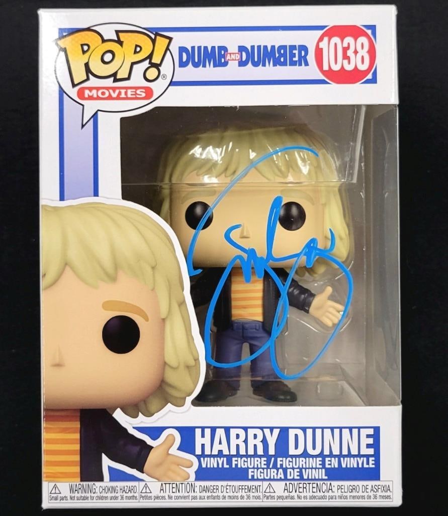 Harry Dunne Funko Pop autographed by Jeff Daniels Beckett certified Dumb and Dumber: Harry Dunne Funko Pop autographed by Jeff Daniels Beckett certified Dumb and Dumber This is an original Funko Pop! collectible figure of Harry Dunne from the movie Dumb and Dumber, personally autograp