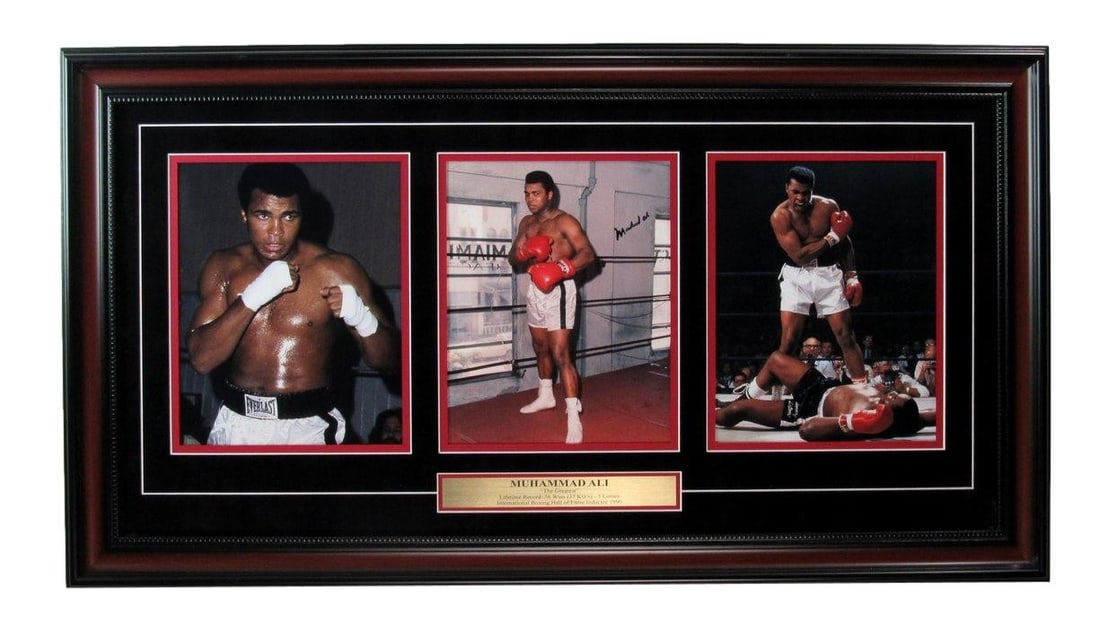 Framed Muhammad Ali Signed 8x10 Photo Collage With PSA DNA Authentication (1 of 4)
