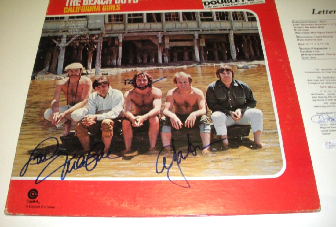 Brian Wilson and Beach Boys Signed California Girls LP Album with JSA COA (1 of 2)