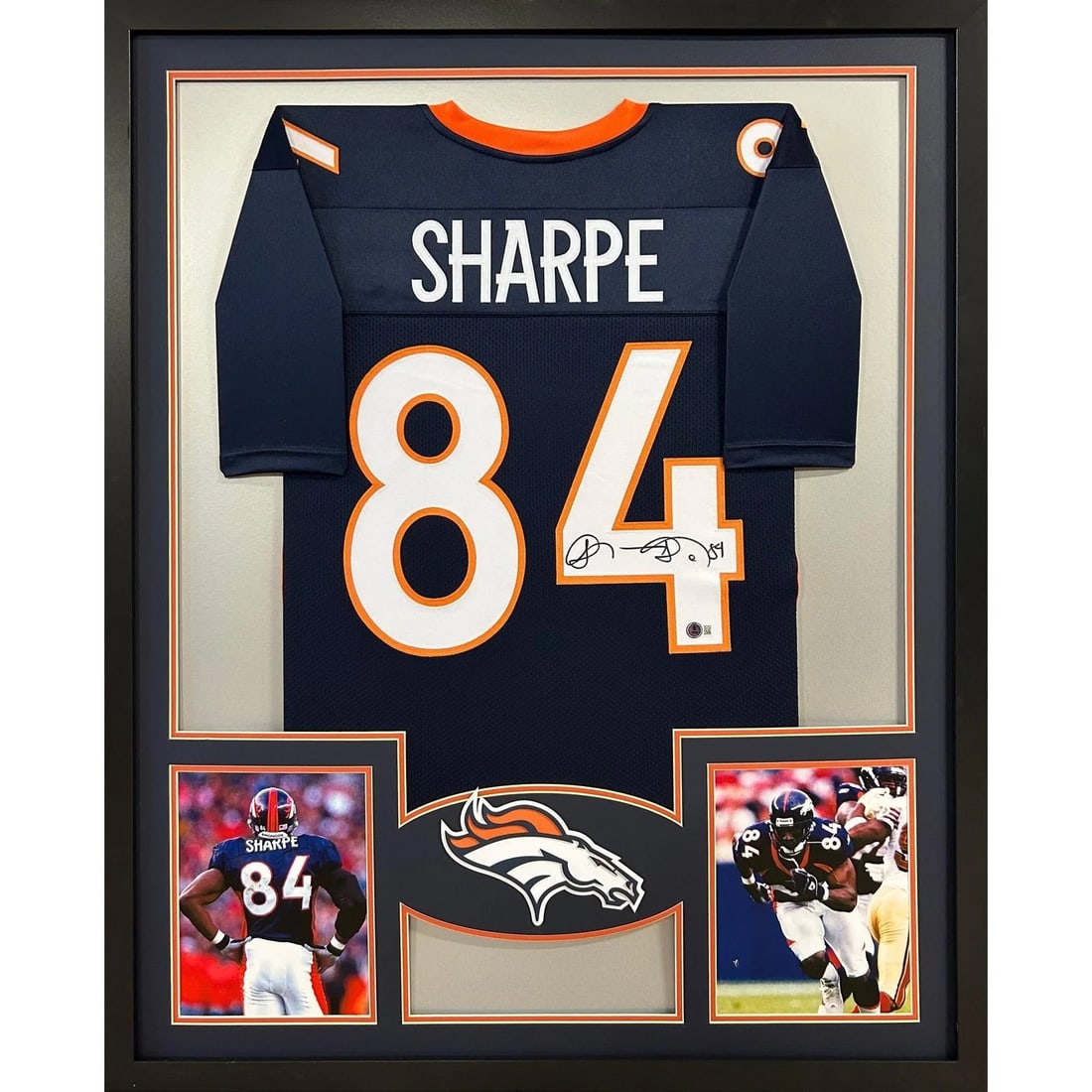 Shannon Sharpe Signed Framed Jersey Denver Broncos Beckett Authenticated (1 of 2)
