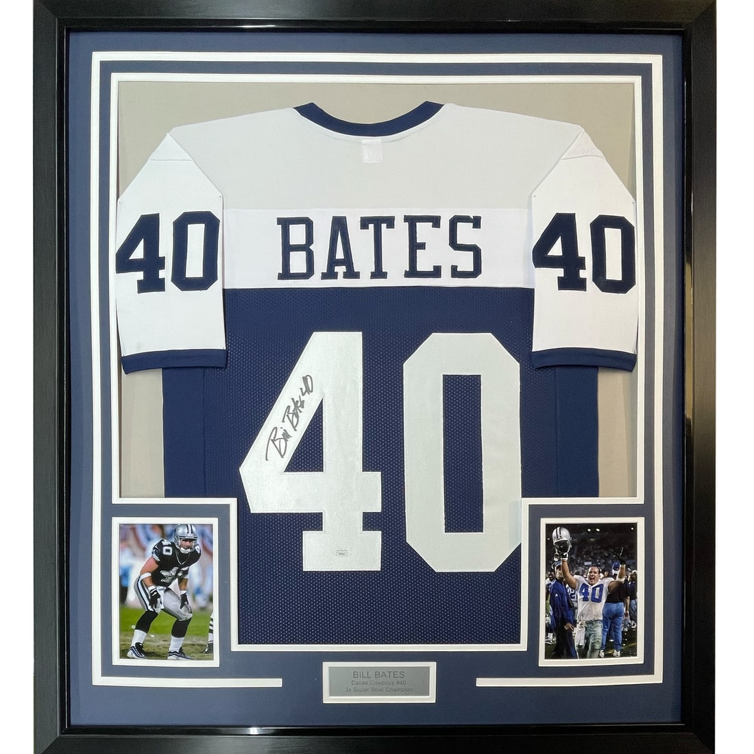 Framed Bill Bates signed Dallas Cowboys jersey PSA DNA COA (1 of 2)