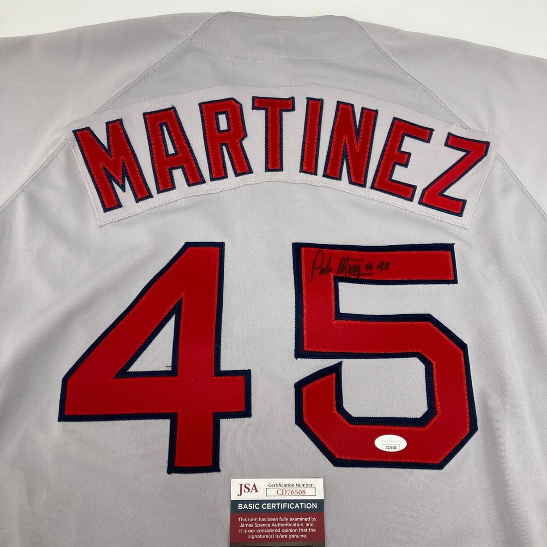 Pedro Martinez autographed Boston Red Sox Russell jersey with JSA COA: Pedro Martinez autographed Boston Red Sox Russell jersey with JSA COA Authentic Boston Red Sox Russell jersey from the 1990s signed by Pedro Martinez. This original autographed baseball jersey is acco
