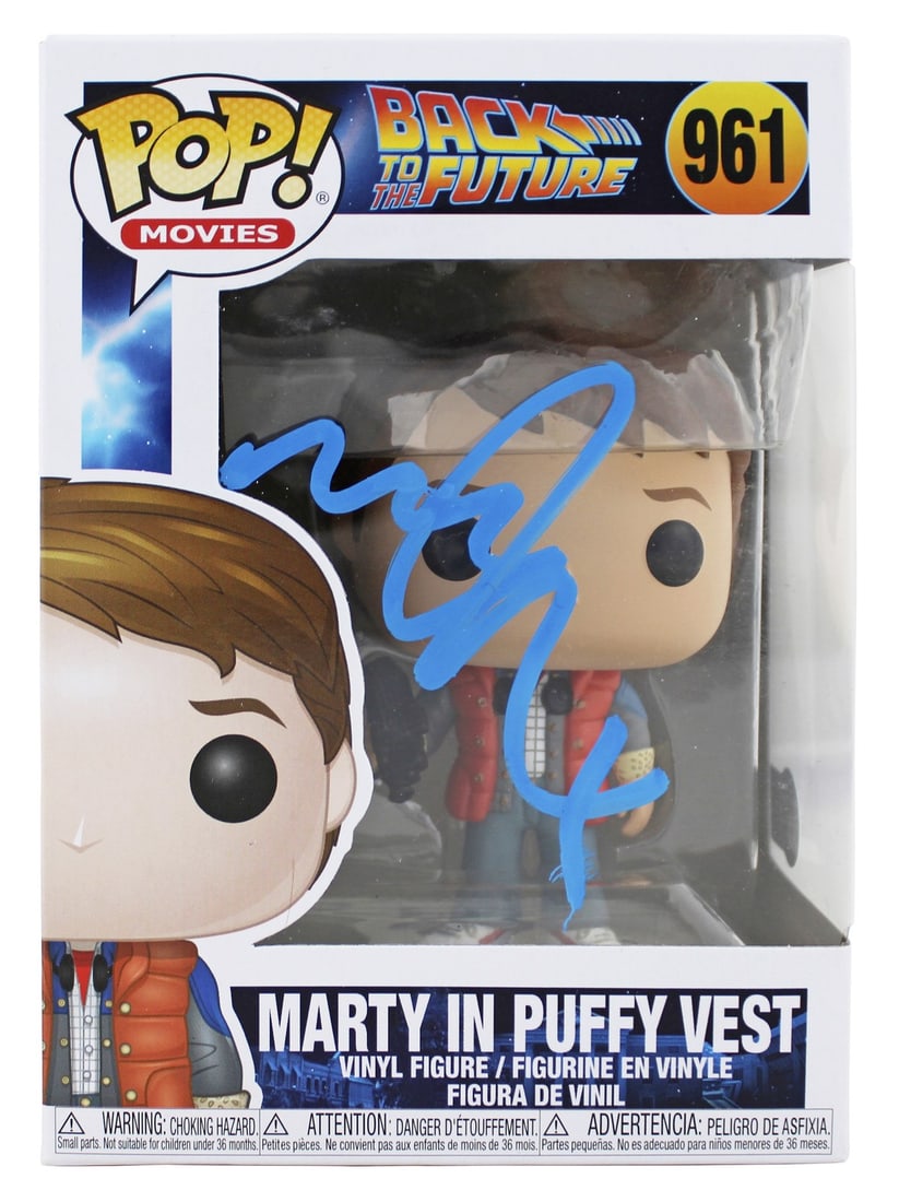 BAS Authenticated Michael J. Fox Signed Funko Pop 961 Marty in Puffy Vest (1 of 7)
