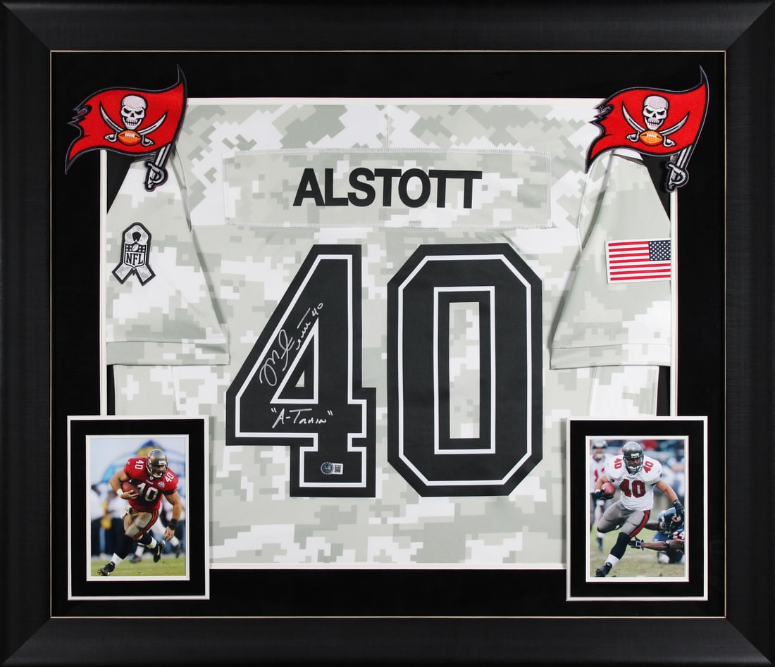 Framed Nike Salute to Service Jersey Signed by Mike Alstott Beckett Witnessed (1 of 2)