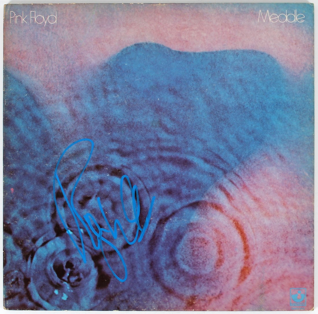 Beckett authenticated Pink Floyd Meddle album cover signed by Roger Waters: Beckett authenticated Pink Floyd Meddle album cover signed by Roger Waters This is an original Meddle album cover, personally signed by Roger Waters of Pink Floyd. The autograph has been authenticated