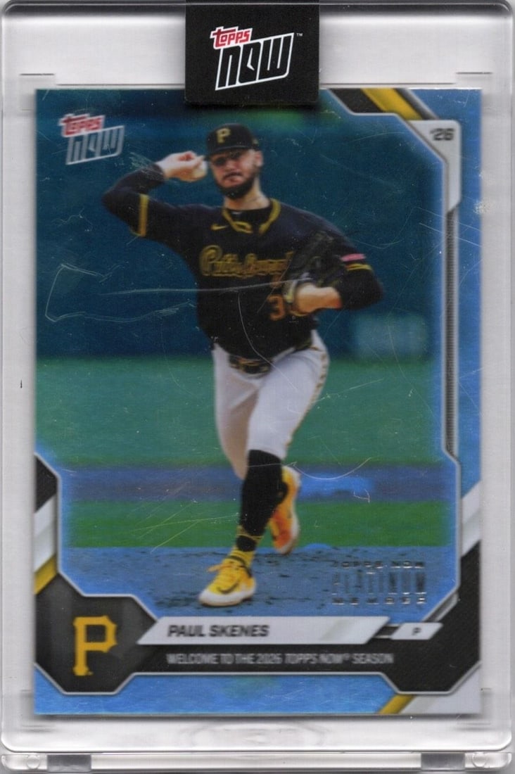 Paul Skenes Topps Now 2026 WCLM Platinum Member Baseball Card: Paul Skenes Topps Now 2026 WCLM Platinum Member Baseball Card This is a 2026 Topps Now Paul Skenes #WCLM Platinum Member Edition baseball card. Featuring Paul Skenes of the Pittsburgh Pirates, this co
