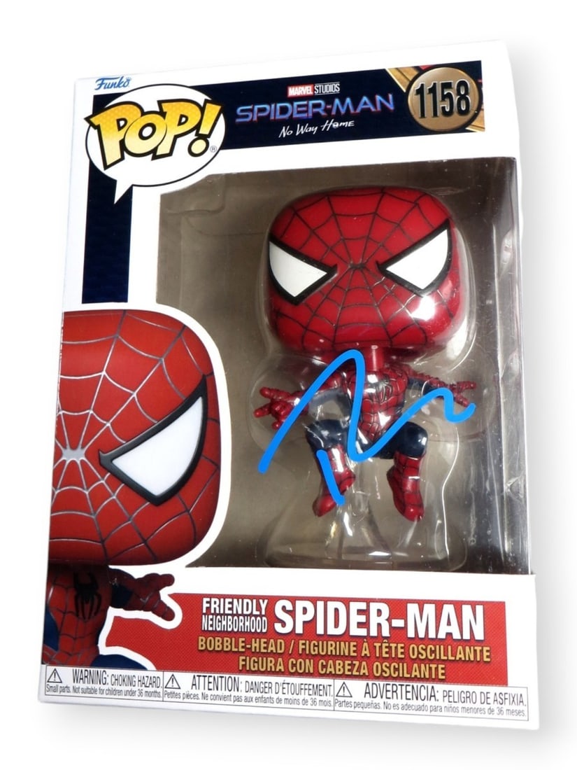 Beckett authenticated Tobey Maguire signed Funko POP Spider Man: Beckett authenticated Tobey Maguire signed Funko POP Spider Man This Funko POP! collectible from Spider-Man: No Way Home is hand-signed by Tobey Maguire. The autograph is authenticated by Beckett Auth