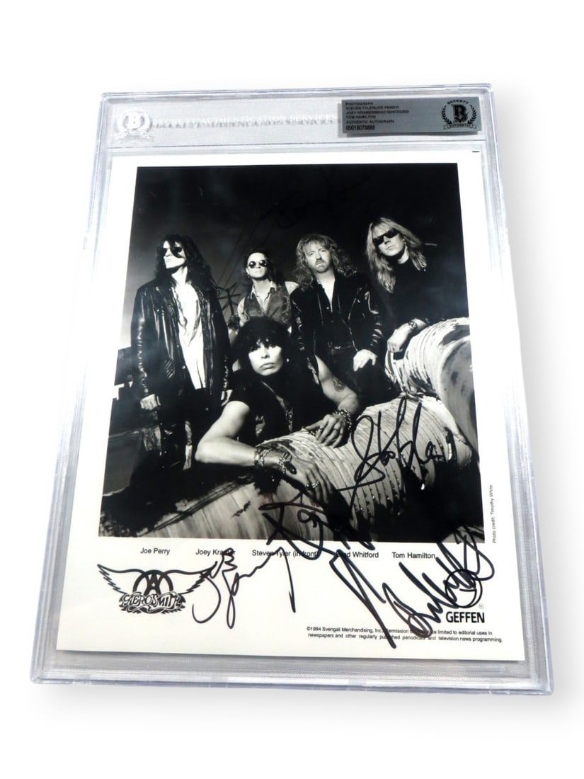 Autographed 8X10 Photograph Signed by Aerosmith Members Beckett Authenticated (1 of 3)