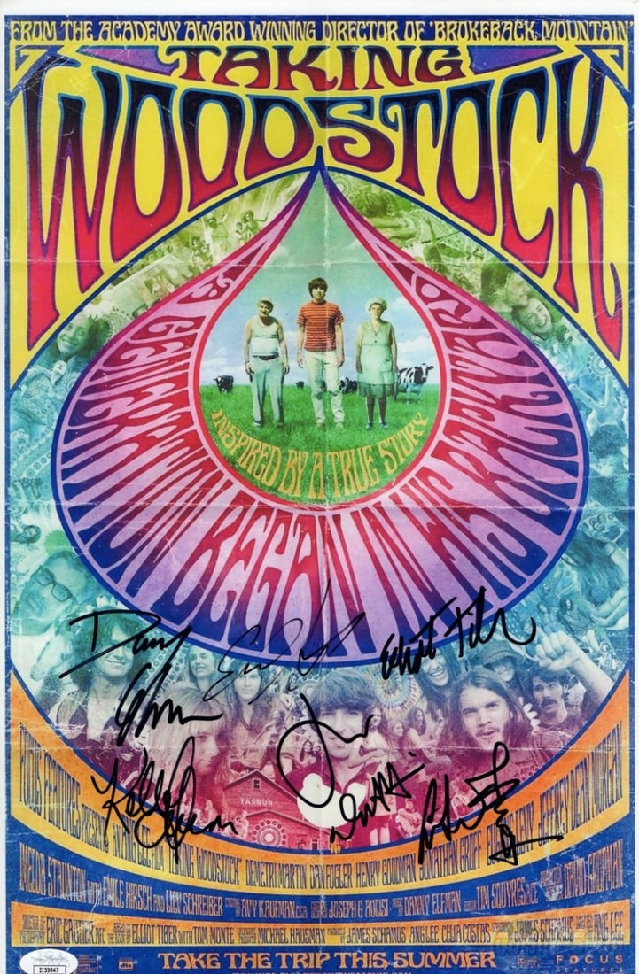 JSA Signed Taking Woodstock 11x17 Cast Photograph (1 of 3)