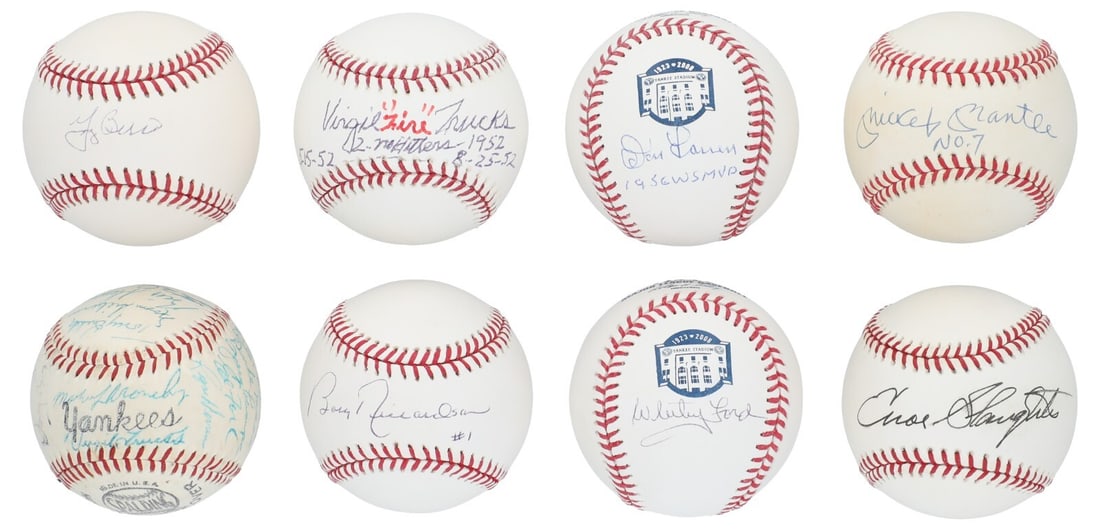 1958 New York Yankees Team Signed Baseballs Collection 33 Balls PSA JSA Upper Deck: 1958 New York Yankees Team Signed Baseballs Collection 33 Balls PSA JSA Upper Deck This impressive collection features 33 baseballs signed by the legendary 1958 New York Yankees team, who secured thei