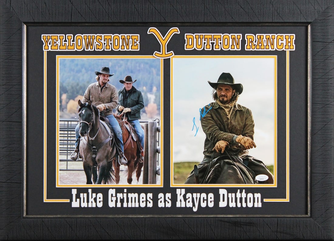 Framed 8x10 Luke Grimes Signed Yellowstone Photo JSA COA: Framed 8x10 Luke Grimes Signed Yellowstone Photo JSA COA Authentic signed framed photograph featuring Luke Grimes from Yellowstone. This original 8x10 photo is personally signed by Luke Grimes and com