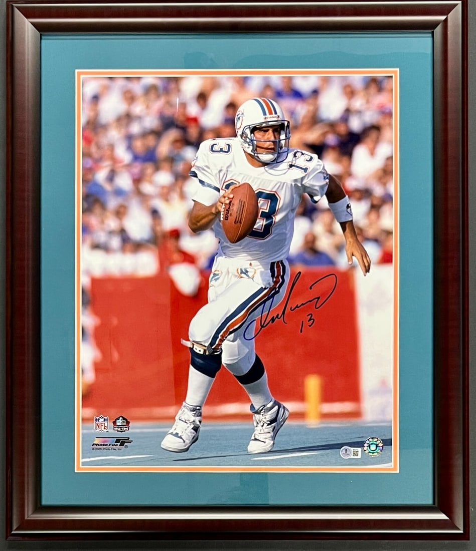 Dan Marino Signed 16x20 Custom Framed Photo BAS Miami Dolphins: Dan Marino Signed 16x20 Custom Framed Photo BAS Miami Dolphins Celebrate the legacy of NFL Hall of Famer Dan Marino with this stunning signed 16x20 photo display. This unique piece showcases a vibrant