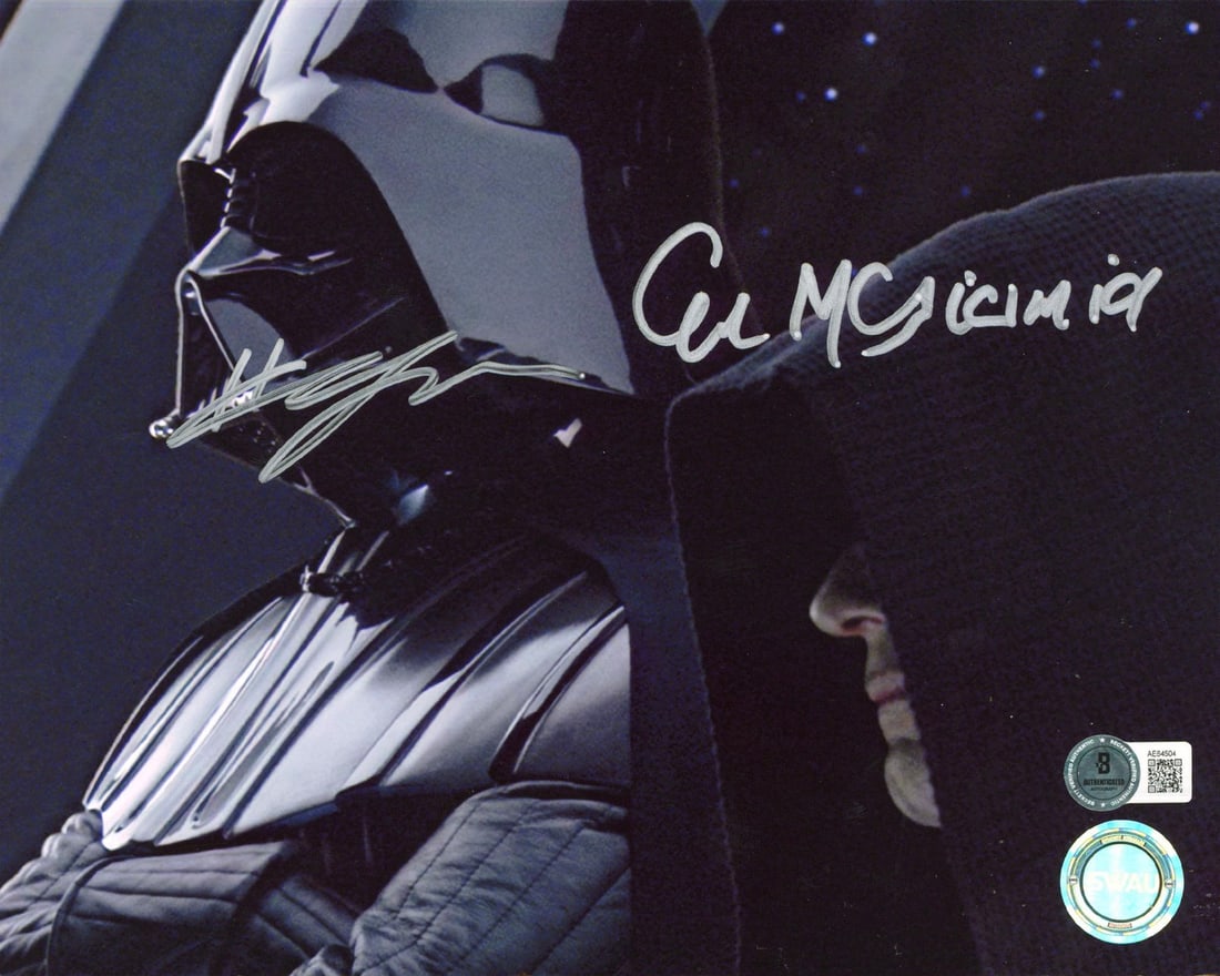 BAS authenticated 8x10 Star Wars Episode III signed photo by Hayden Christensen and Ian McDiarmid: BAS authenticated 8x10 Star Wars Episode III signed photo by Hayden Christensen and Ian McDiarmid This 8x10 photograph from Star Wars Episode III Revenge of the Sith is personally signed by Hayden Chr