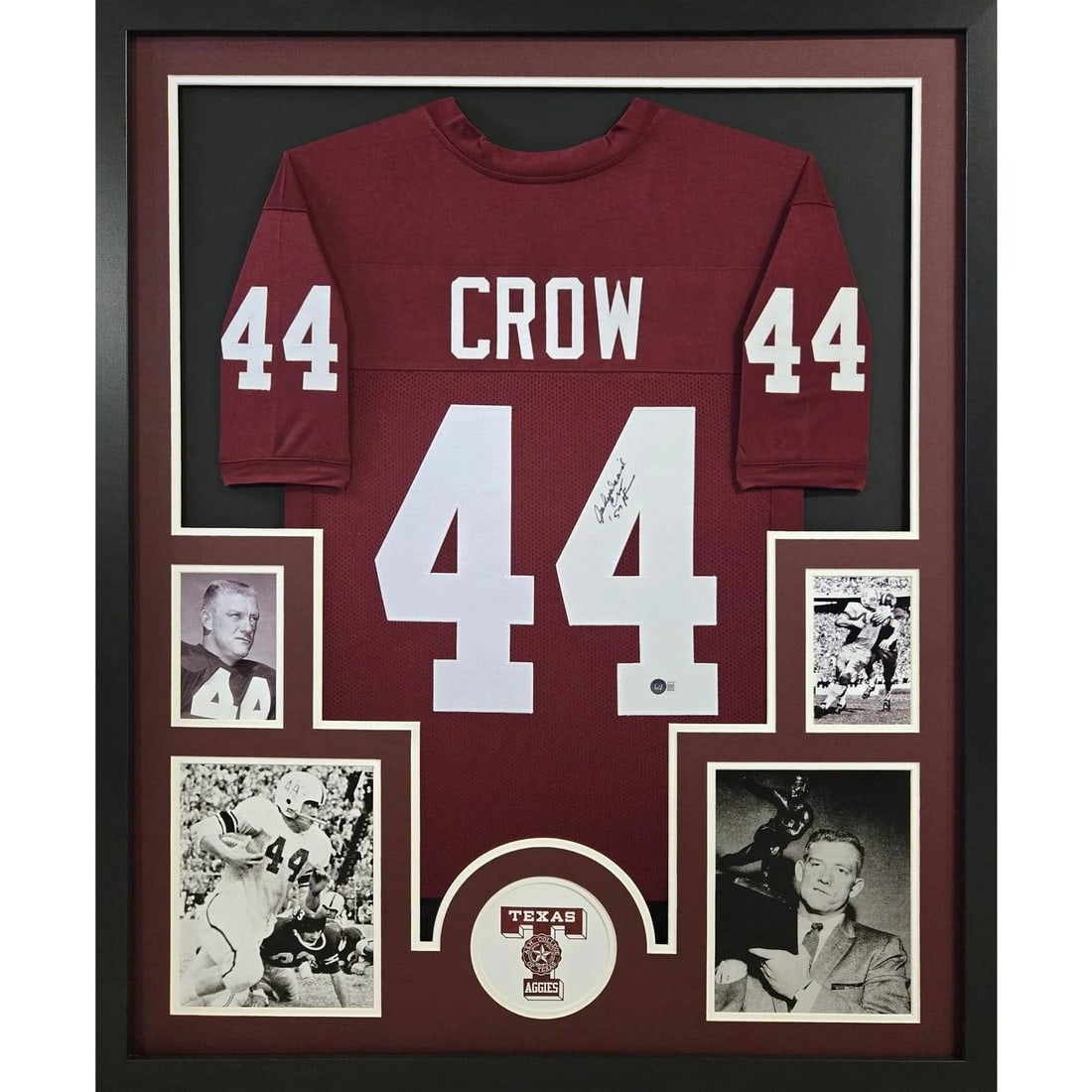 John David Crow Signed Framed Jersey Texas A&M Beckett Authenticated (1 of 2)
