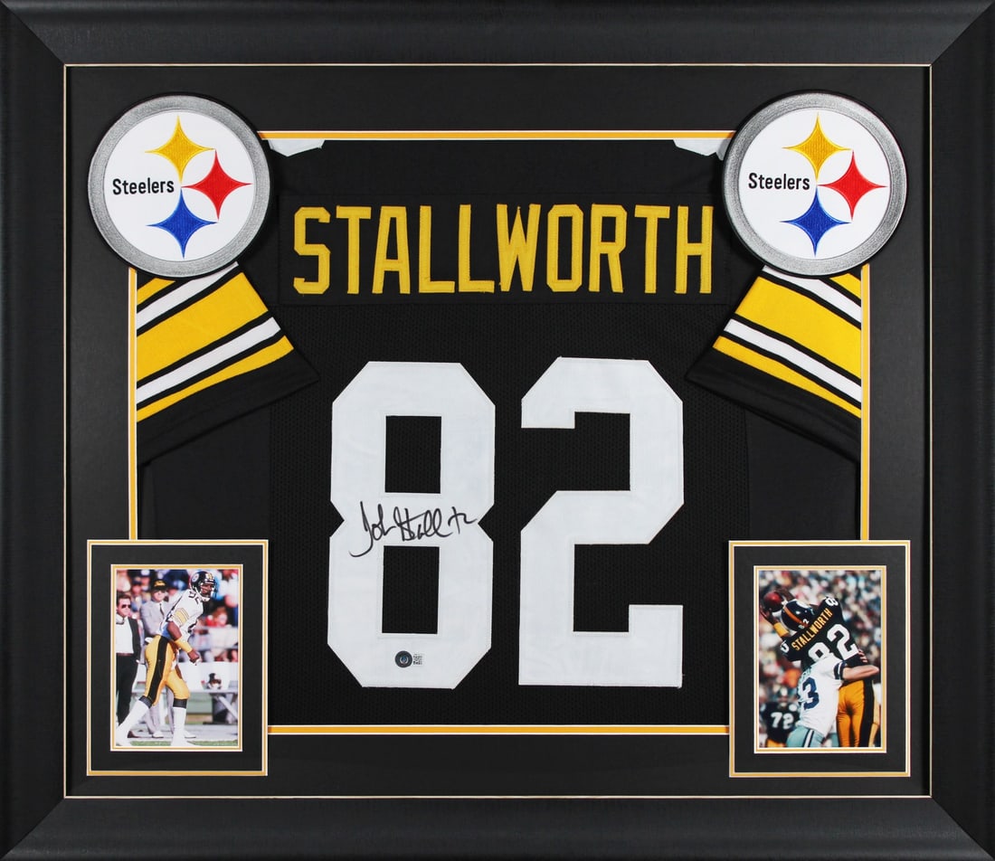 John Stallworth Signed Black Framed Jersey Pittsburgh Steelers BAS Witnessed (1 of 2)