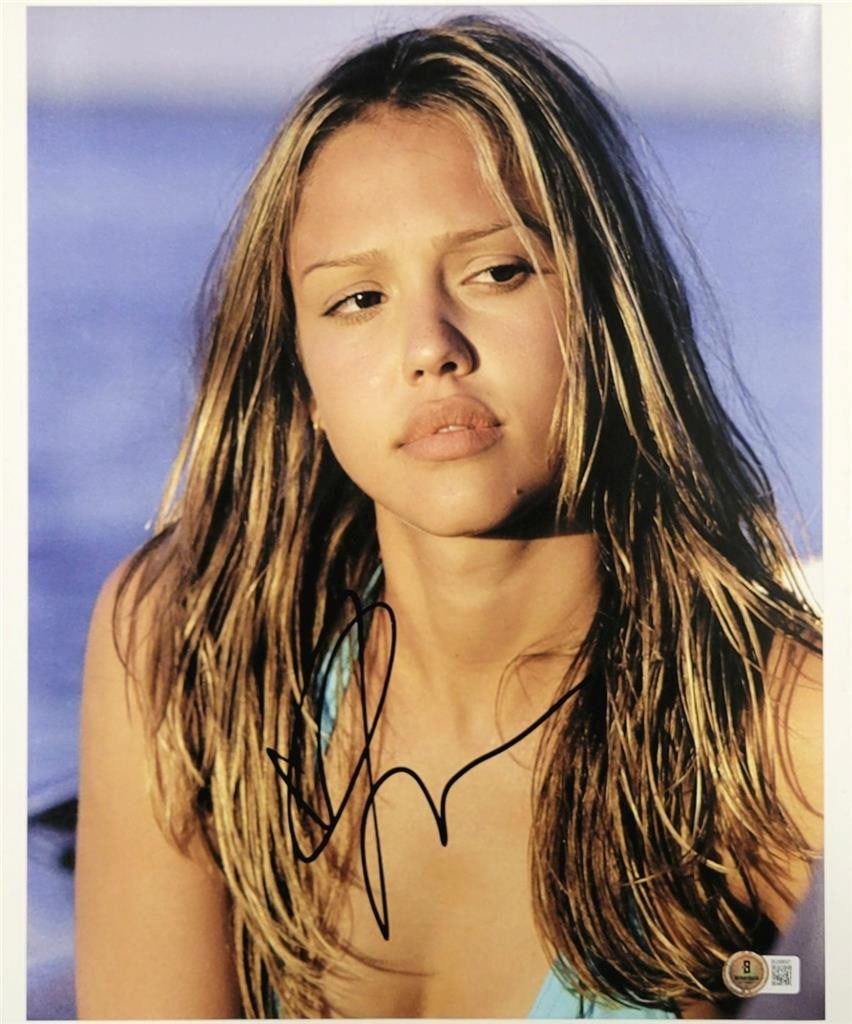 11x14 Jessica Alba Autographed Into the Blue Photograph Beckett Authenticated: 11x14 Jessica Alba Autographed Into the Blue Photograph Beckett Authenticated This is an original 11x14 photograph from 'Into the Blue' signed by Jessica Alba. The autograph has been authenticated by 