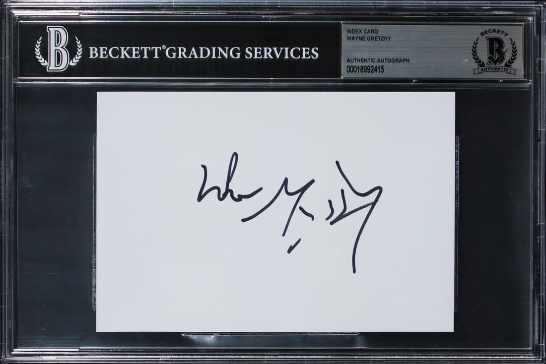 Wayne Gretzky Signed Edmonton Oilers 4x6 Index Card BAS Authenticated: Wayne Gretzky Signed Edmonton Oilers 4x6 Index Card BAS Authenticated This authentic 4x6 index card features the signature of Wayne Gretzky, the legendary player from the Edmonton Oilers. The card is 