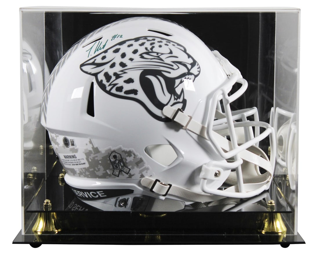 Travis Hunter Signed Jaguars Salute to Service III Helmet with BAS Authentication (1 of 4)
