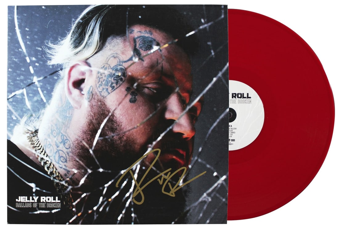 Jelly Roll signed Ballads of the Broken album cover with vinyl Beckett BAS (1 of 5)
