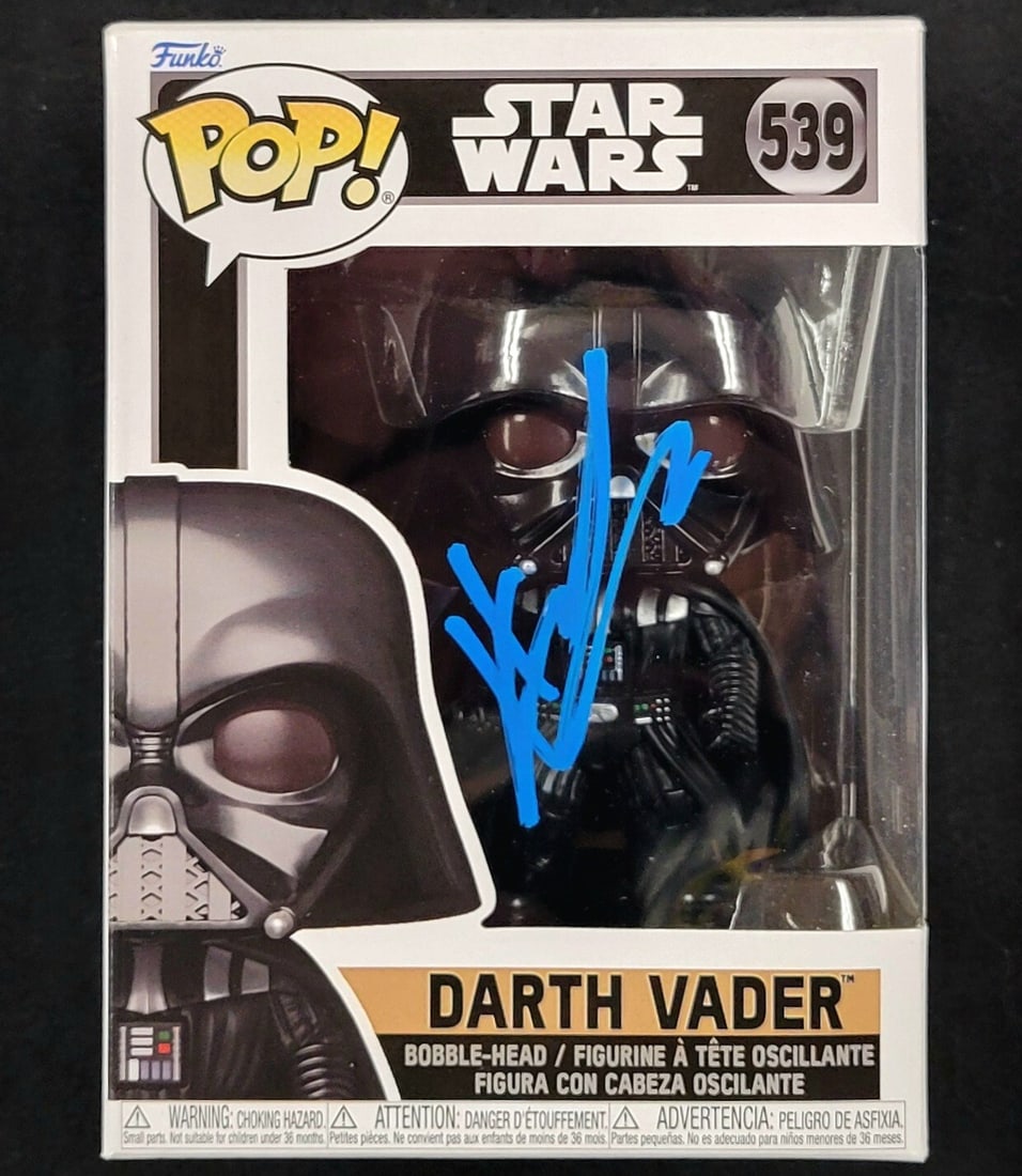Beckett BAS autographed Darth Vader 539 Funko Pop Hayden Christensen: Beckett BAS autographed Darth Vader 539 Funko Pop Hayden Christensen Original Hayden Christensen signed Darth Vader #539 Funko Pop! autograph. The item is signed by Hayden Christensen and comes with B