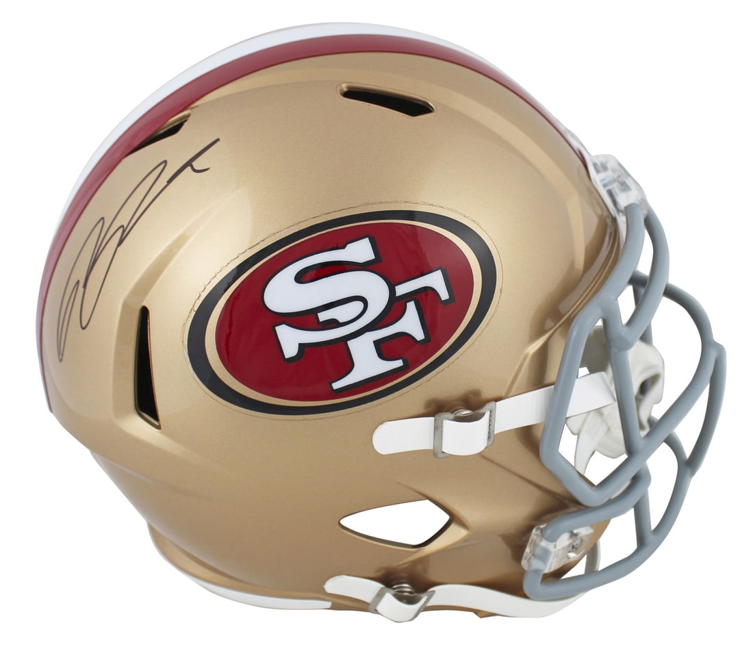 Riddell Speed Replica Helmet Signed by Ricky Pearsall 49ers BAS Witnessed: Riddell Speed Replica Helmet Signed by Ricky Pearsall 49ers BAS Witnessed Authentic full-size Speed replica helmet signed by Ricky Pearsall of the San Francisco 49ers. This original autographed helmet