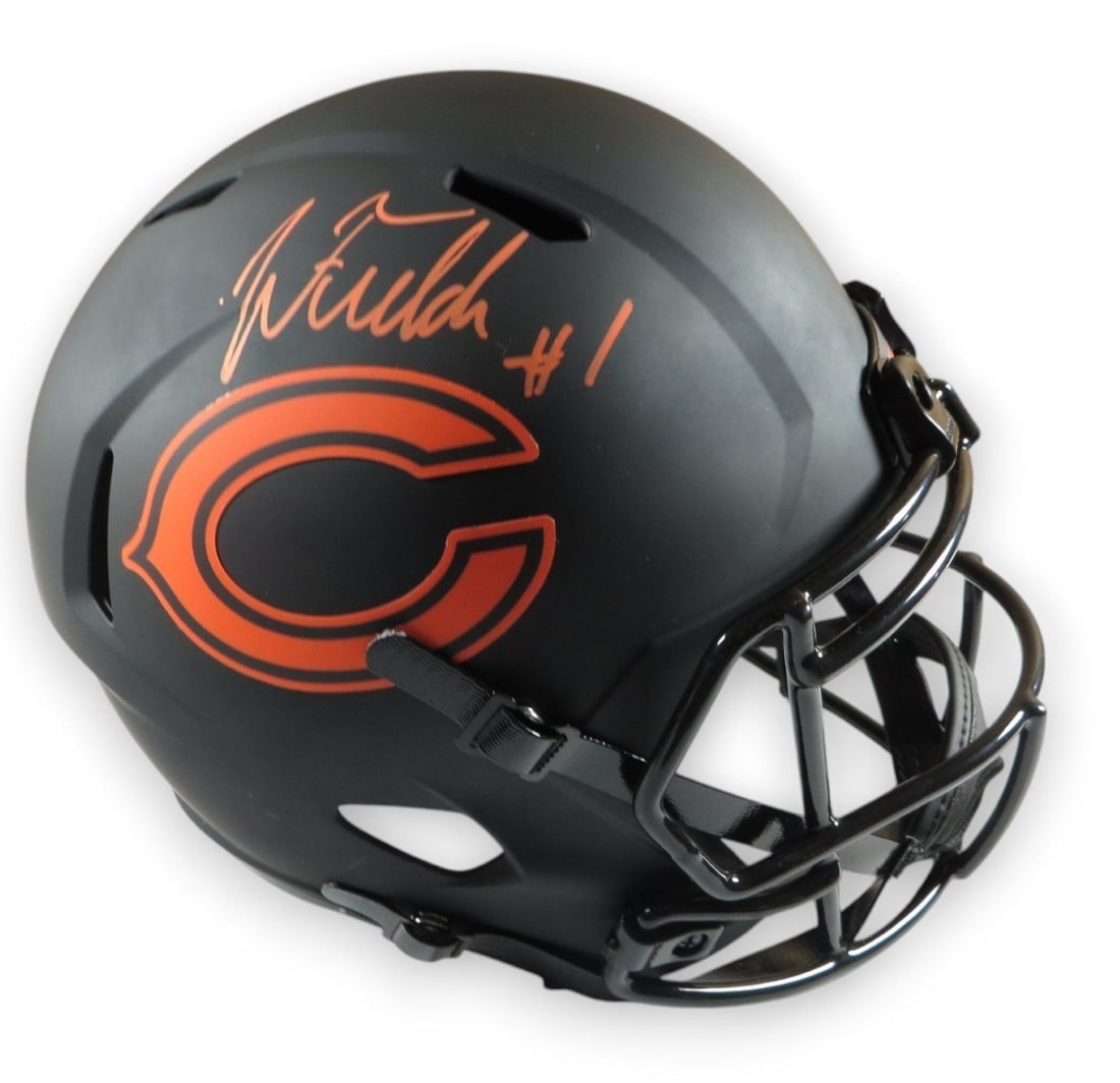 Justin Fields Signed Full Size Replica Helmet Chicago Bears Beckett Authenticated: Justin Fields Signed Full Size Replica Helmet Chicago Bears Beckett Authenticated Own a piece of Chicago Bears history with this Justin Fields signed full-size replica helmet. This authentic memorabil