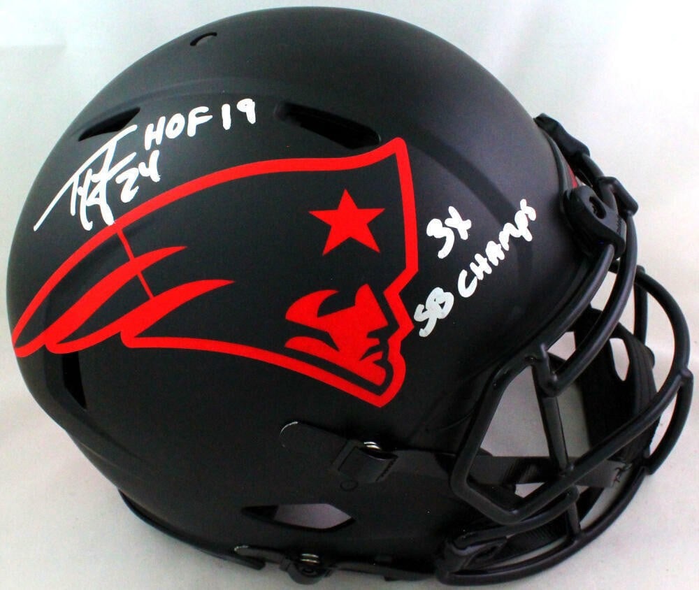 New England Patriots Eclipse FS helmet signed by Ty Law Beckett (1 of 6)