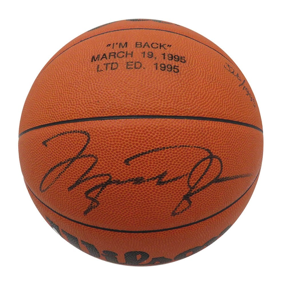 Michael Jordan Signed Wilson Jet Basketball Limited Edition #326/1995 I'm Back UDA COA: Michael Jordan Signed Wilson Jet Basketball Limited Edition #326/1995 I'm Back UDA COA This Michael Jordan Signed Wilson Jet Basketball is a must-have for any NBA fan. Celebrating his iconic return to