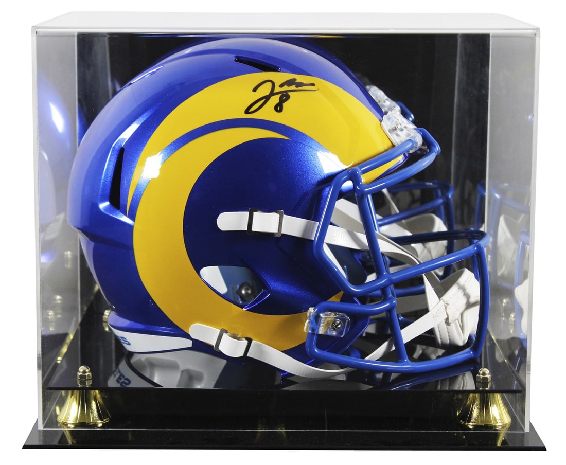 Jared Verse Signed Full Size Rams Helmet with Beckett Authentication: Jared Verse Signed Full Size Rams Helmet with Beckett Authentication This authentic full-size Speed Replica helmet is personally signed by Jared Verse, a prominent player from the Los Angeles Rams. Th