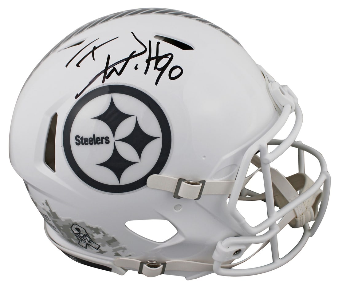 T.J. Watt Signed Pittsburgh Steelers STS III Full Size Helmet BAS Witnessed: T.J. Watt Signed Pittsburgh Steelers STS III Full Size Helmet BAS Witnessed This Pittsburgh Steelers full-size Speed Proline helmet is a must-have for fans and collectors alike. Personally signed by s
