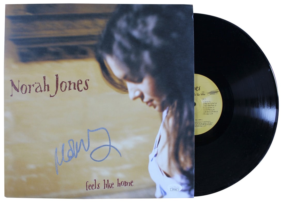 Norah Jones Signed Feels Like Home Album Cover with Vinyl Beckett Authenticated: Norah Jones Signed Feels Like Home Album Cover with Vinyl Beckett Authenticated This authentic autographed "Feels Like Home" album cover with vinyl has been personally signed by the talented Norah Jon