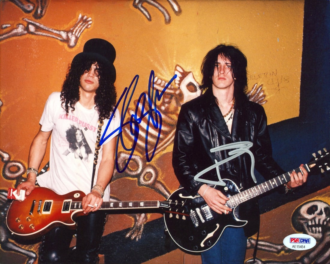 Autographed 8x10 Photograph Signed by Slash and Izzy Stradlin PSA Authenticated (1 of 1)