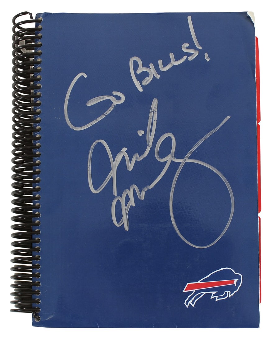 Mike Mularkey Signed Buffalo Bills 2004-05 Offensive Playbook With Go Bills Inscription BAS (1 of 8)