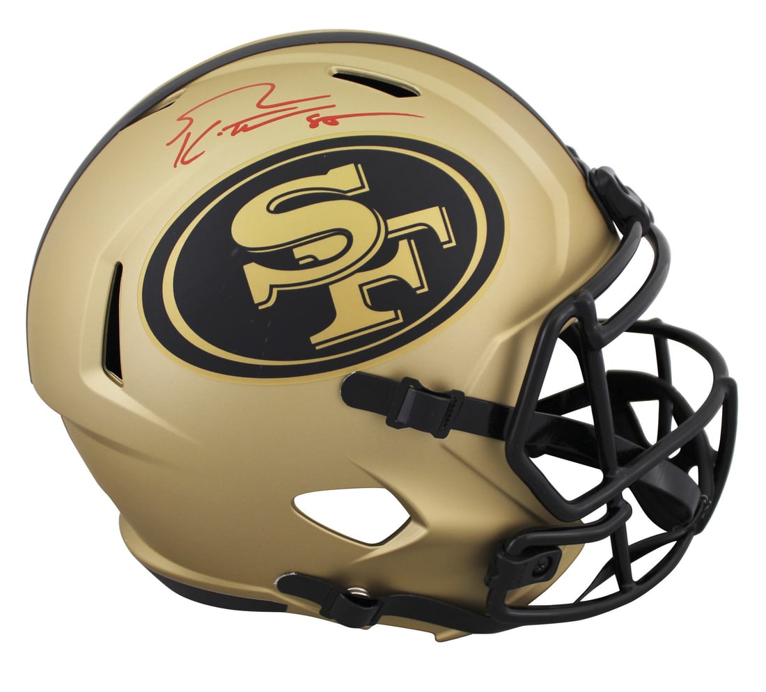 George Kittle Autographed 49ers Rave Full Size Speed Replica Helmet Beckett: George Kittle Autographed 49ers Rave Full Size Speed Replica Helmet Beckett Autographed Riddell full size Speed replica helmet in the Alternate Rave design, personally signed by George Kittle of the S