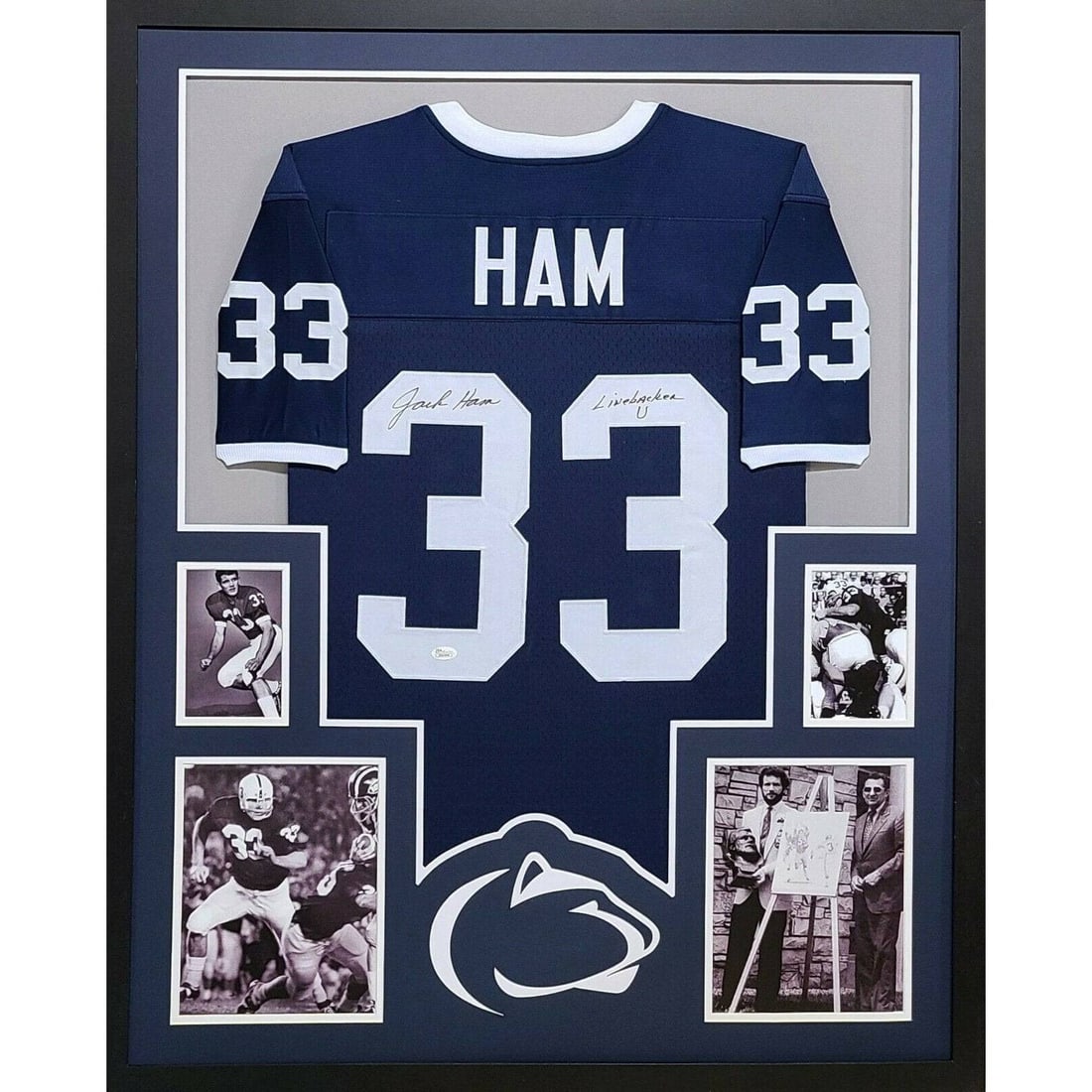 Framed Jack Ham Signed Jersey JSA Authenticated Penn State Steelers Display (1 of 4)