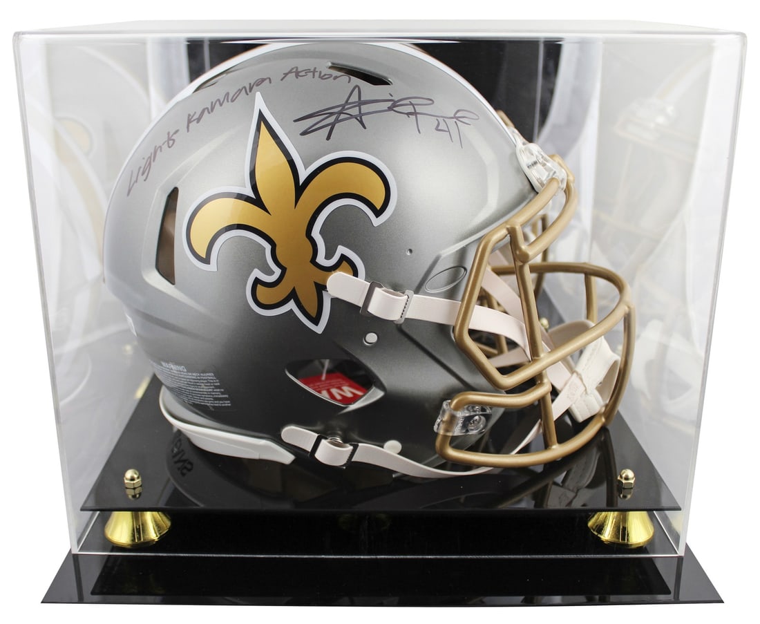 Alvin Kamara Signed Saints Flash Speed Proline Helmet Case Beckett (1 of 4)