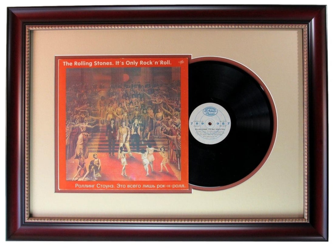 Framed Display Featuring The Rolling Stones It's Only Rock 'n Roll Album Art: Framed Display Featuring The Rolling Stones It's Only Rock 'n Roll Album Art This is an original The Rolling Stones "It's Only Rock 'n Roll" album, professionally framed for display. The piece feature
