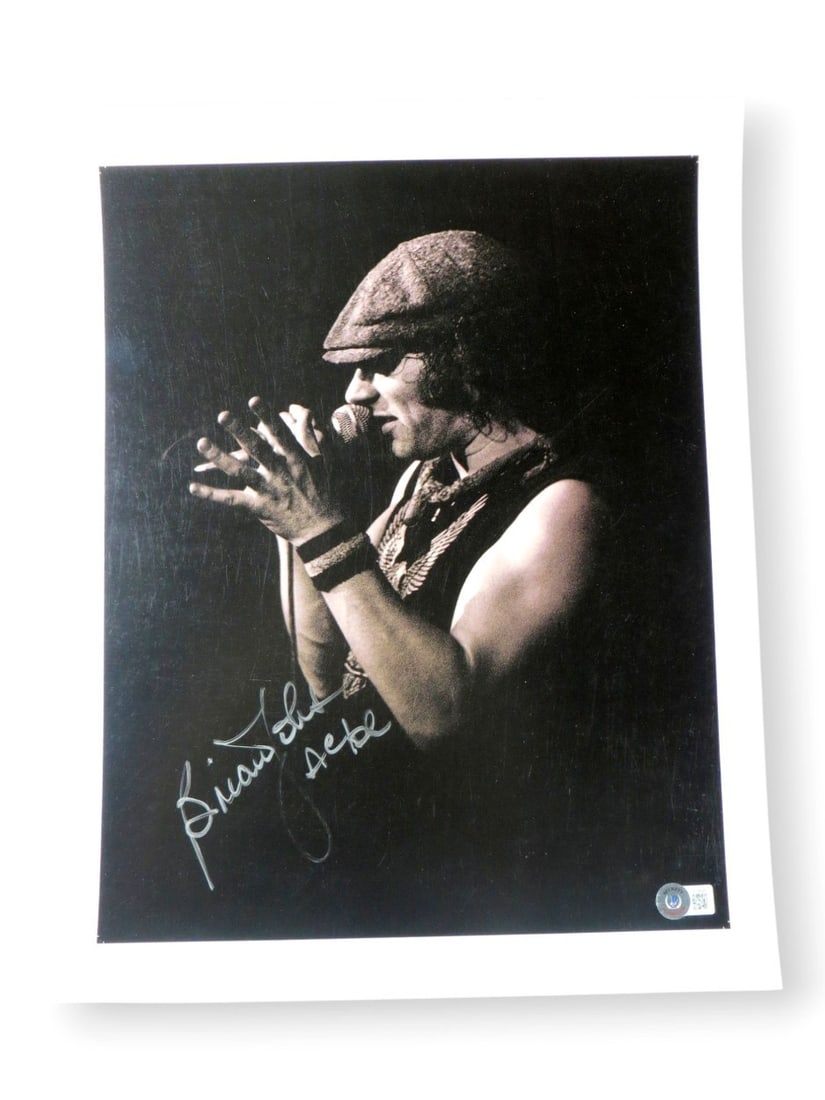 Autographed 13X16 Photo Print Brian Johnson AC DC BAS Authenticated (1 of 4)