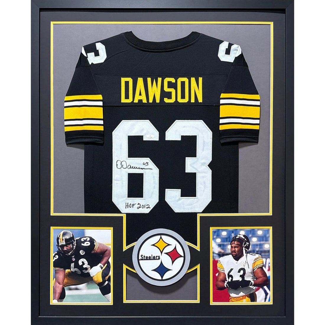 Framed Pittsburgh Steelers Dermontti Dawson Autographed Jersey JSA (1 of 2)