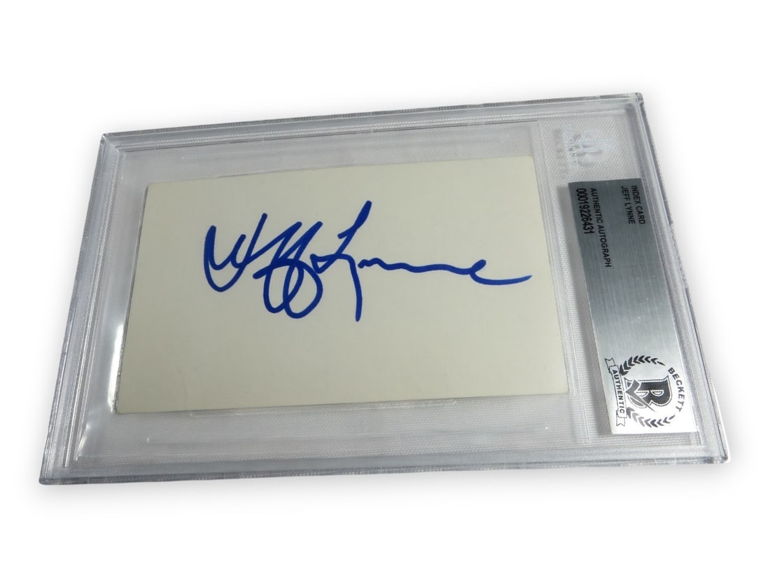 Index Card Signed by Jeff Lynne Encapsulated by Beckett Authentication (1 of 2)