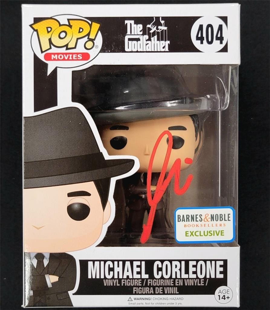 Al Pacino Signed Funko Pop Michael Corleone The Godfather Beckett Authenticated: Al Pacino Signed Funko Pop Michael Corleone The Godfather Beckett Authenticated This is a pre-owned Funko Pop figure of Michael Corleone, portrayed by Al Pacino in the iconic film, The Godfather. The 