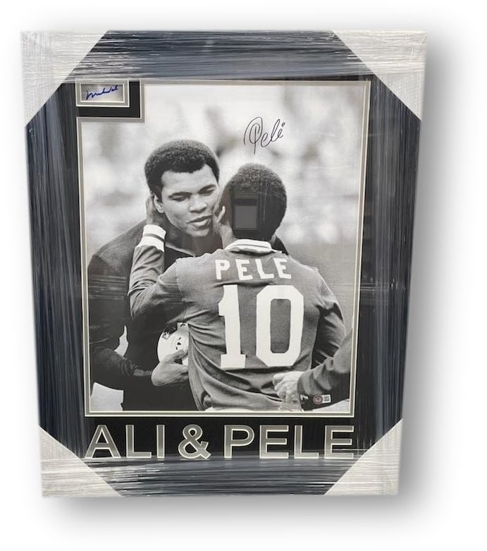 Framed 16x20 Photo Ali Pele Dual Autographs Beckett (1 of 7)