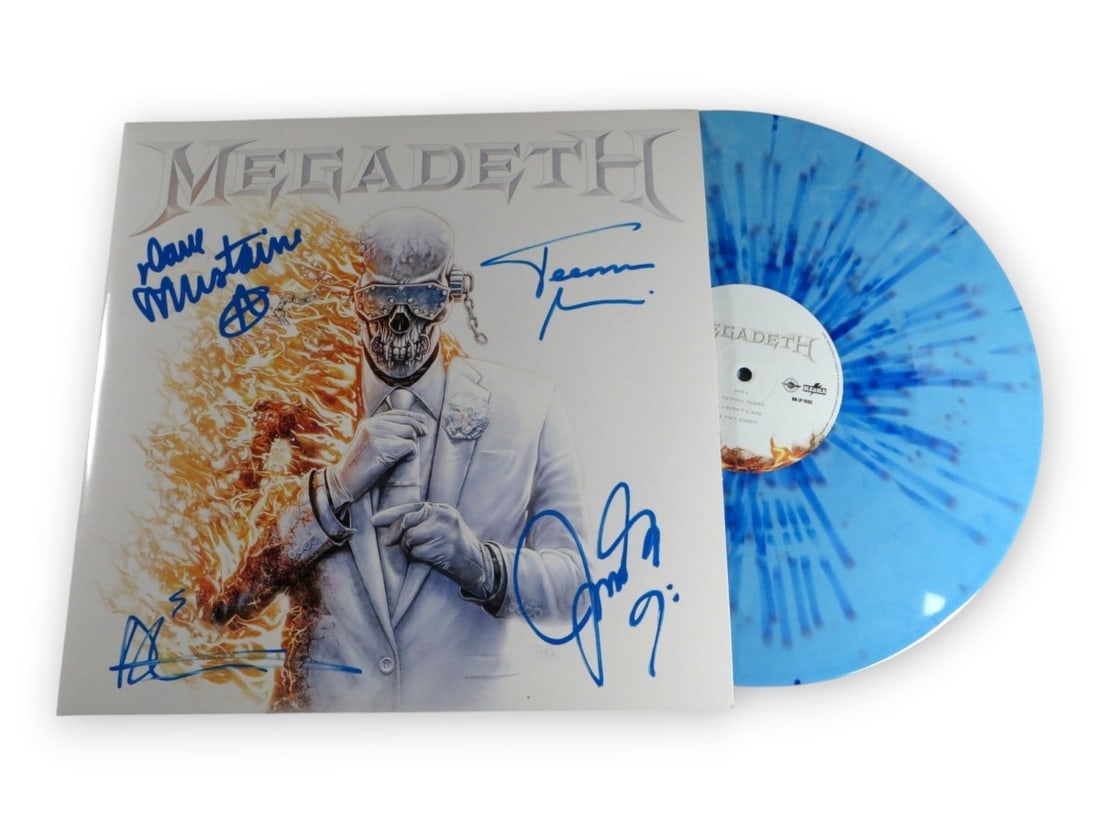 JSA Authenticated Megadeth Signed Record Album Cover with LP (1 of 3)